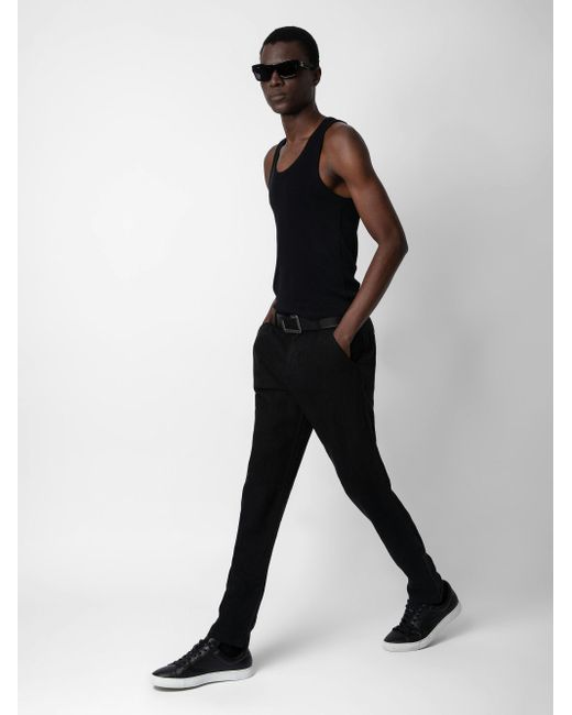 Zadig & Voltaire Black Pierce Linen Trousers for men
