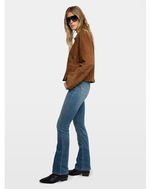 Zadig & Voltaire Brown Lessa Jacket 100% Suede Leather