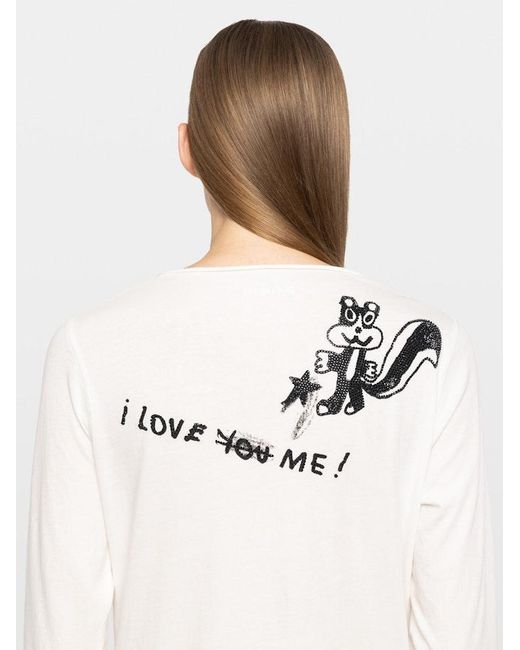 Zadig & Voltaire White Happy Henley T-Shirt