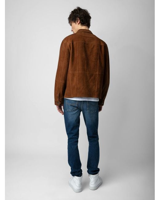 Zadig & Voltaire Brown Kuba Suede Jacket for men