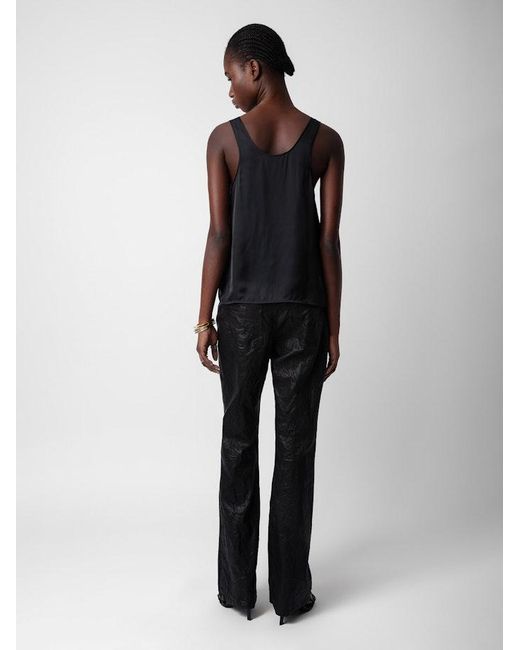 Zadig & Voltaire Black Carys Satin Top