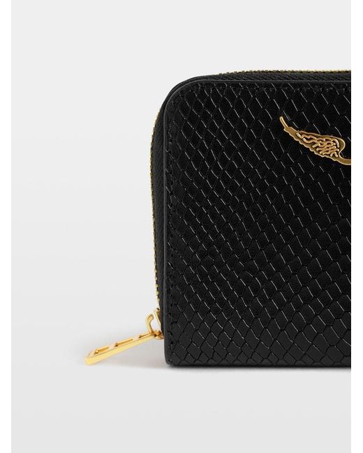 Zadig & Voltaire Black Mini Zv Soft Wild Coin Purse