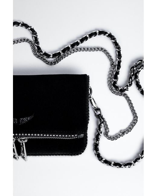 Pochette rock suede strass sale