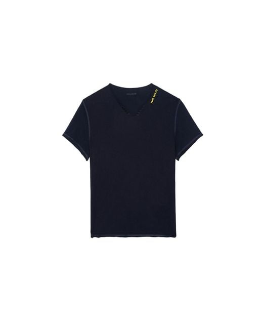 Zadig & Voltaire Blue Monsatir Henley T-Shirt for men