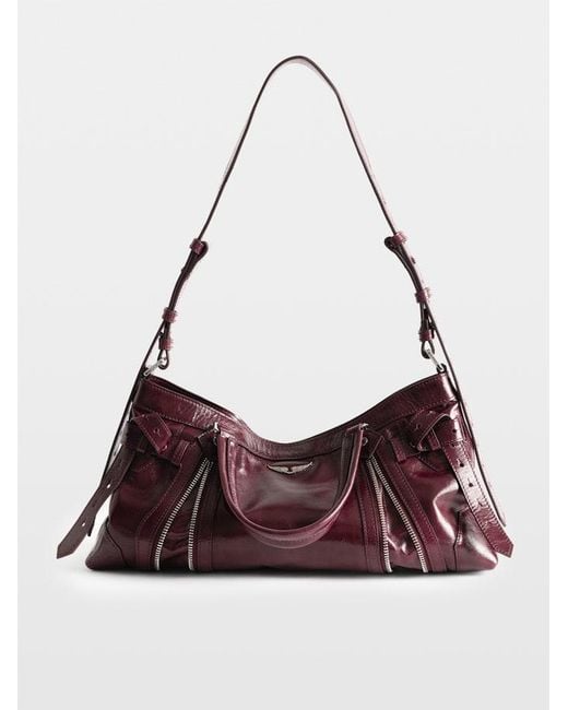 Zadig & Voltaire Brown Madison Small Vintage Patent Bag