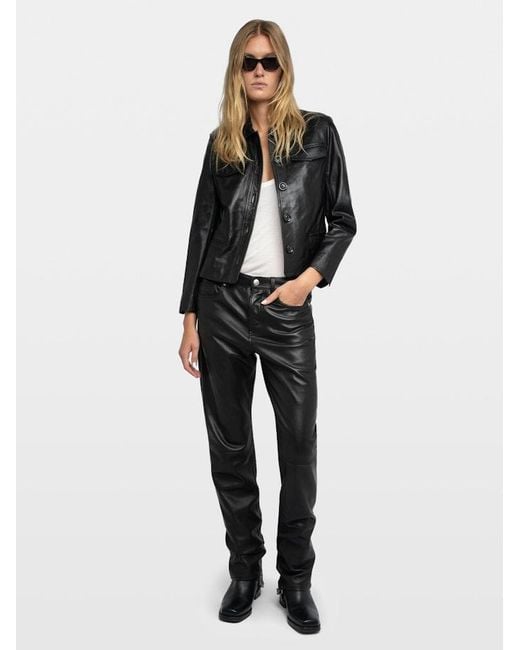 Zadig & Voltaire Black Liam Lambskin Jacket
