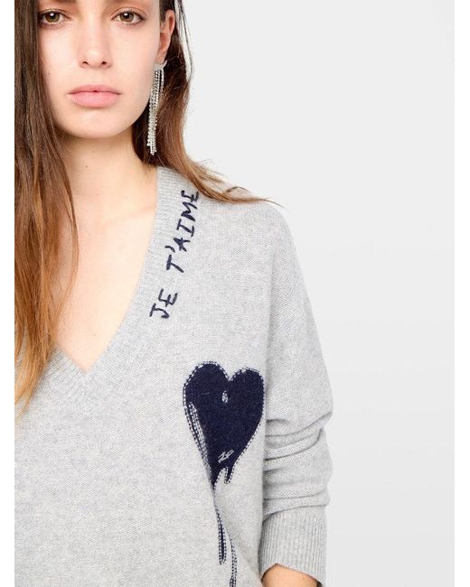 Zadig & Voltaire Gray Mikyz Jumper 100% Cashmere