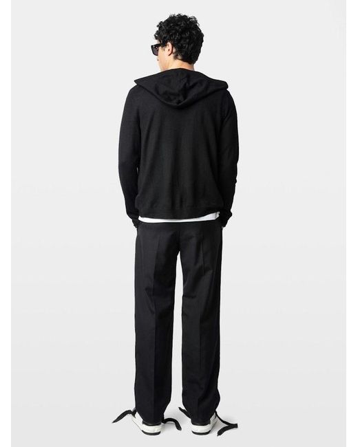 Zadig & Voltaire Black Clash Cardigan 100% Merino Wool for men
