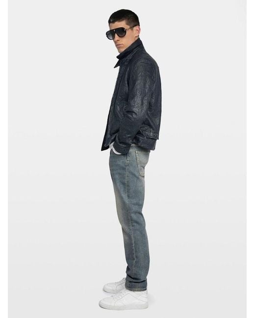 Zadig & Voltaire Blue Loumy Leather Jacket for men