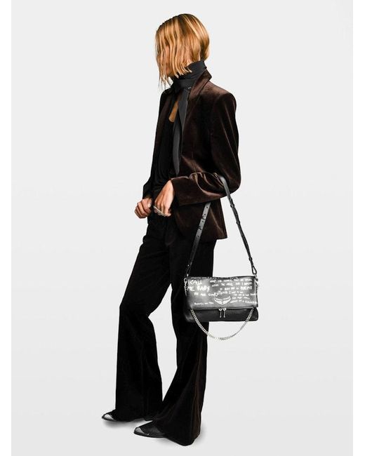 Zadig & Voltaire Black Rocky Ii Graffiti Bag