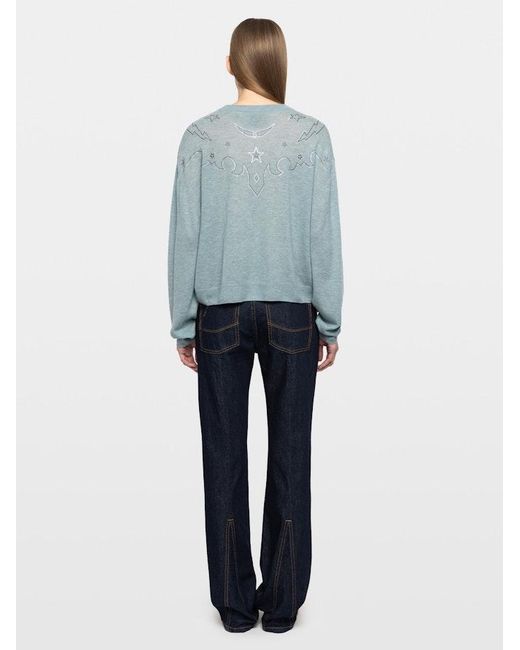 Zadig & Voltaire Blue Swapy Jumper 100% Cashmere