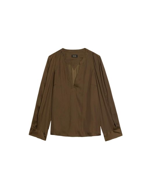 Zadig & Voltaire Brown Torny Satin Tunic