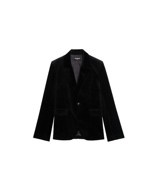 Zadig & Voltaire Black Vavy Velvet Blazer