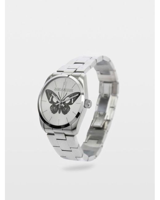 Zadig & Voltaire Metallic Watch Butterfly Steel 33 Zv030.