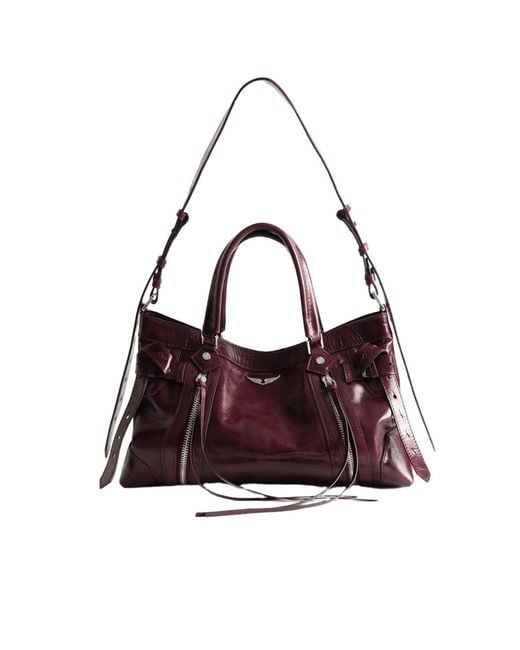Zadig & Voltaire Brown Madison Small Vintage Patent Bag