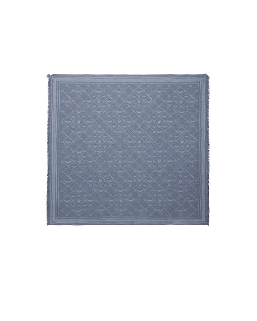 Zadig & Voltaire Blue Liz Denim Monogram Scarf 135