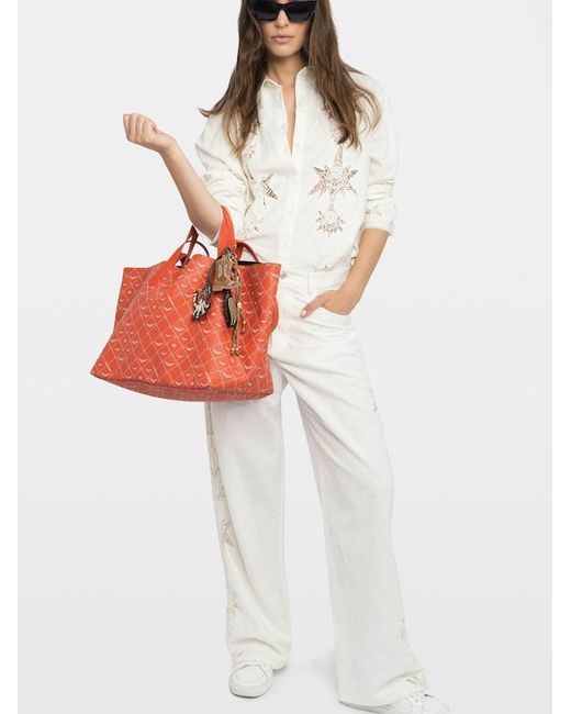 Zadig & Voltaire Orange Z Shopper Xl Monogram Bag