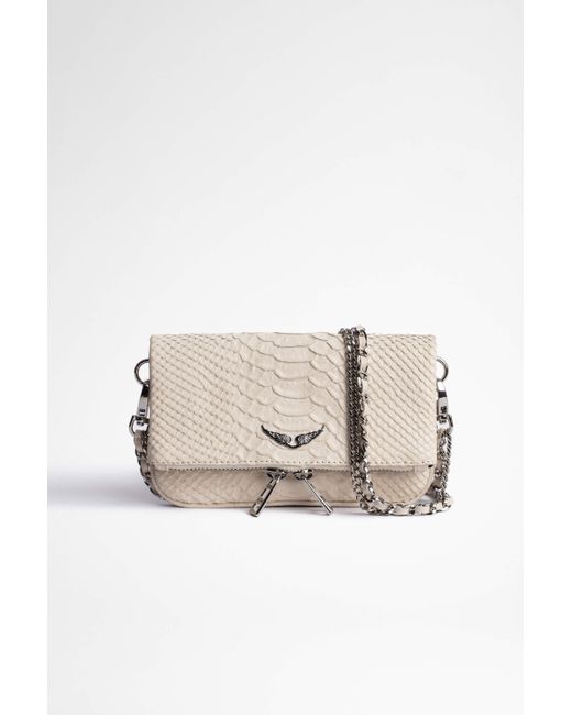 Zadig & Voltaire Leather Rock Nano Savage Clutch in White | Lyst