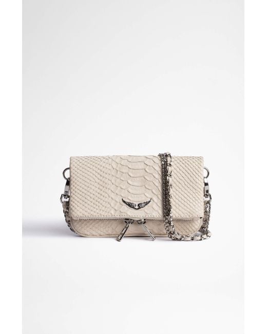 Zadig & Voltaire Leather Rock Nano Savage Clutch in White Lyst