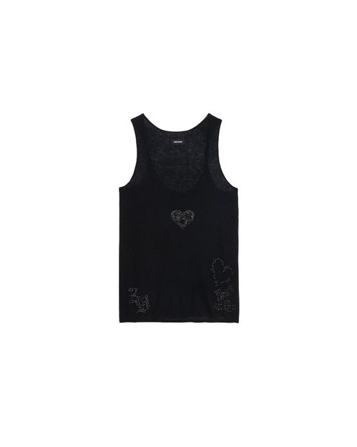 Zadig & Voltaire Black Tank Top Lee 100% Cashmere