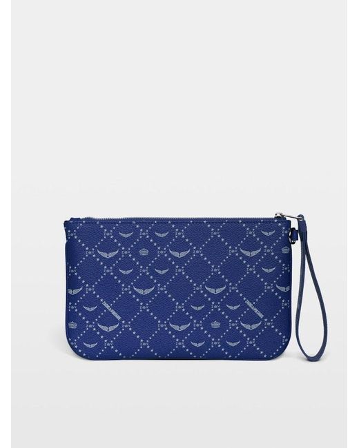Zadig & Voltaire Blue Z Pouch Monogram Clutch