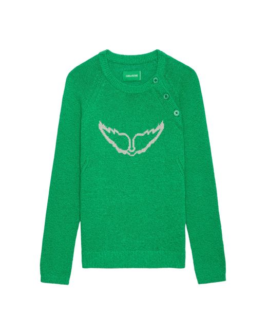 Zadig & Voltaire Green Pullover Regliss Wings