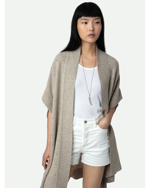 Zadig & Voltaire Gray Indiany Cardigan 100% Cashmere
