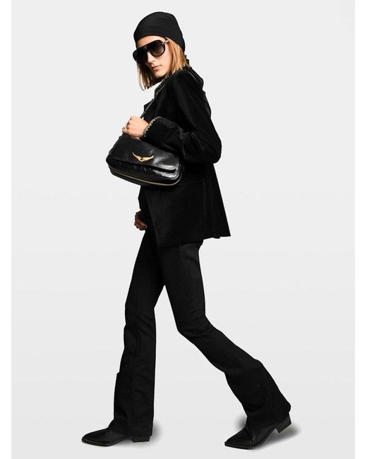 Zadig & Voltaire Black Le Zouzou Vintage Patent Bag
