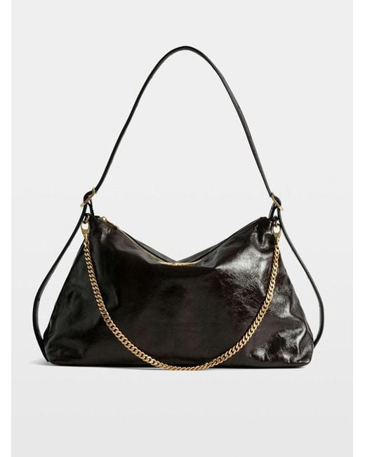 Zadig & Voltaire Jim Vintage Patent Bag in Black | Lyst