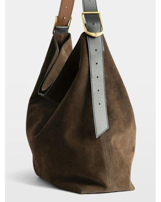 Zadig & Voltaire Black Jane Hobo Xl Suede Bag