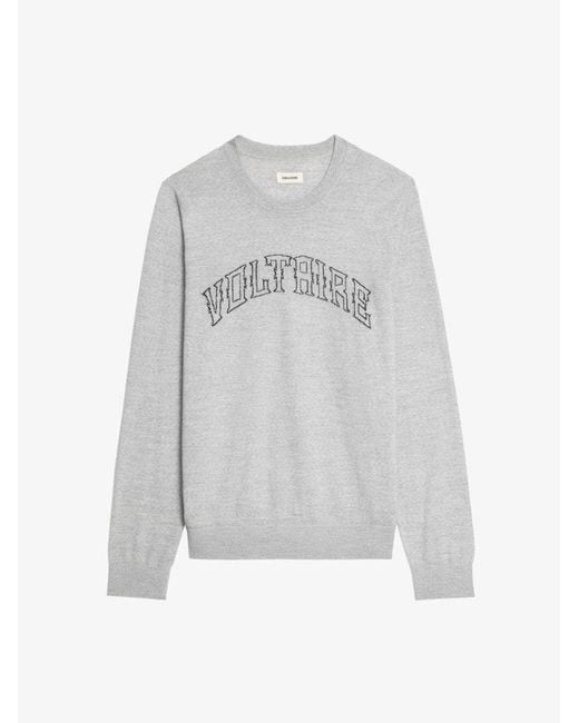 Zadig & Voltaire Kennedy Pullover 100% Merinowolle in White für Herren