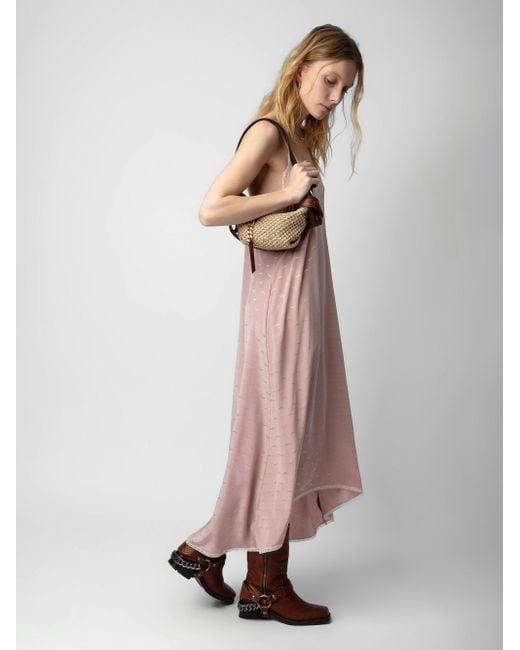 Zadig & Voltaire Pink Risty Silk Jacquard Dress