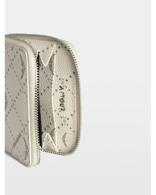 Zadig & Voltaire White Mini Zv Monogram Wallet