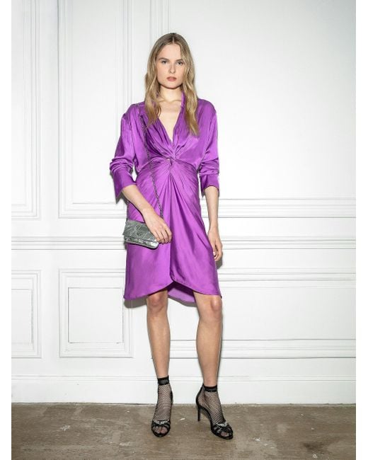 Zadig & Voltaire Purple Kleid rozo satin