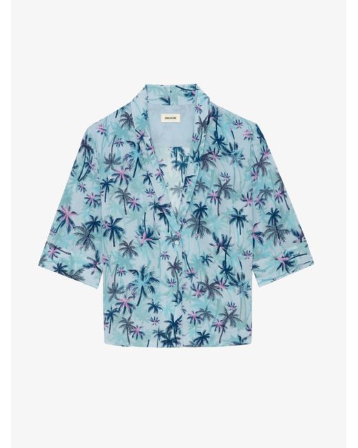 Chemise telmos 100% soie Zadig & Voltaire en coloris Blue