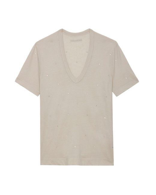 Zadig & Voltaire White Wassa Diamanté T-shirt