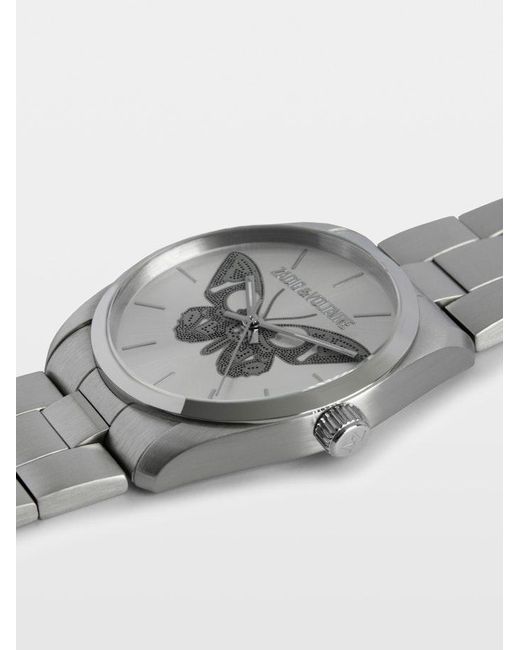 Zadig & Voltaire Metallic Watch Butterfly Steel 33 Zv030.