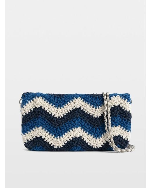 Zadig & Voltaire Blue Rock Macramé Clutch