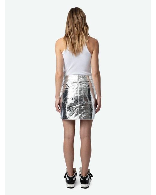 Zadig & Voltaire Metallic John Leather Skirt