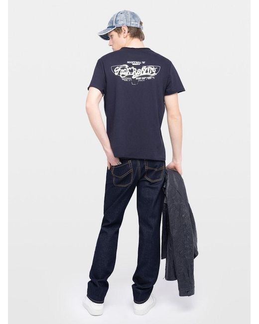 Zadig & Voltaire Blue Monastir Henley T-Shirt for men