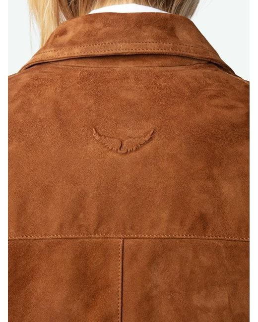 Zadig & Voltaire Brown Lessa Jacket 100% Suede Leather