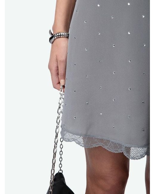 Zadig & Voltaire Gray Ristyz 100% Silk Dress