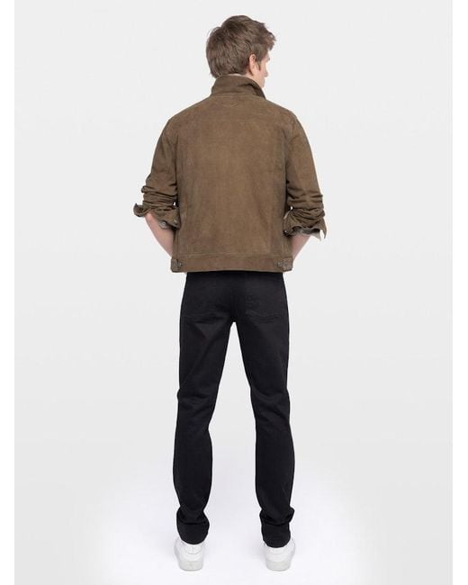 Zadig & Voltaire Brown Jacket Bases Suede Leather for men