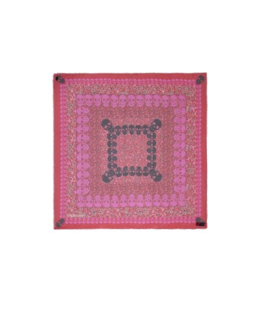 Zadig & Voltaire Pink Kerry Garden Skull-Print Scarf