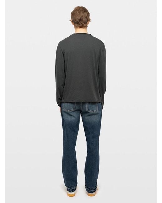 Zadig & Voltaire Gray Monastir Henley T-Shirt for men
