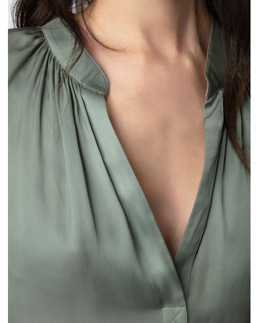Zadig & Voltaire Green Tink Satin Blouse