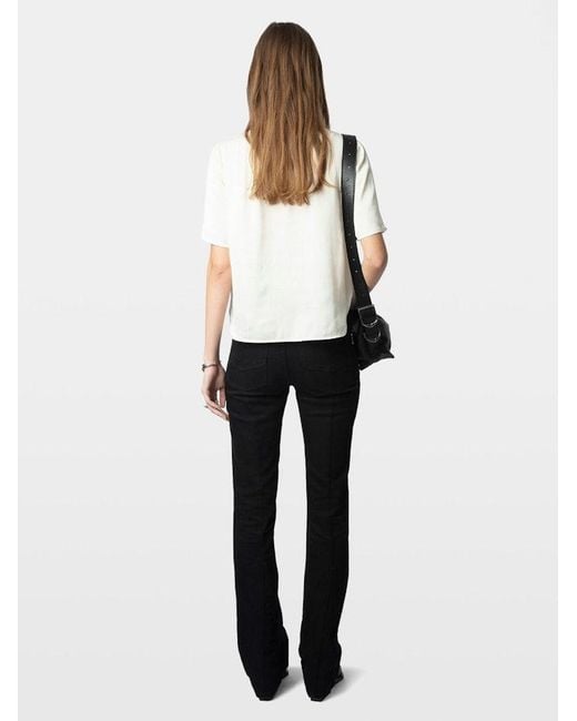 Zadig & Voltaire White Topher Satin Top
