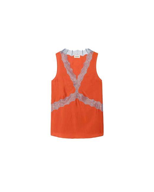 Zadig & Voltaire Orange Camisole Tasao 100% Silk