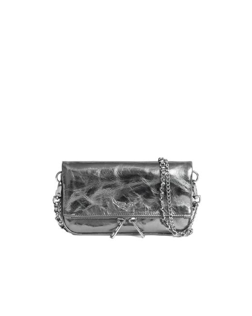 Zadig & Voltaire Gray Rock Mini Vintage Metal Clutch
