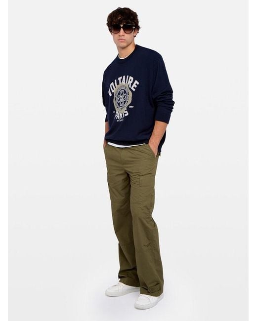 Zadig & Voltaire Blue Jumper Swonny 100% Wool for men